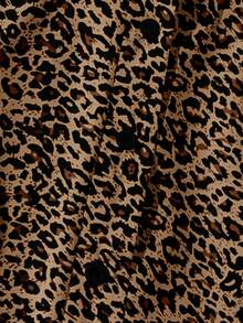EMERY ROSE Camisa de mujer talla grande de estilo casual con estampado de leopardo y cuello abierto - Multicolor - Ver 5
