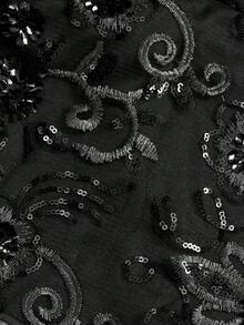 Sweetra Áo vest không tay cổ chữ V hở lưng gợi cảm, đính hạt cườm, kiểu dáng cổ điển Mỹ, thích hợp cho các bữa tiệc và tụ họp. - màu đen - Xem 7