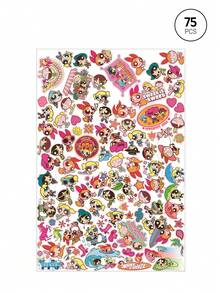 THE POWERPUFF GIRLS X SHEIN Cartoon Stickers, Suitable For Water Bottles, Mobile Phones, Protective Covers, Laptops, Skateboards, Etc, Gift - Multicolor - View 3