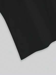 Manfinity Homme 男士字母印花圆领休闲百搭背心 - 黑色 - 查看 6