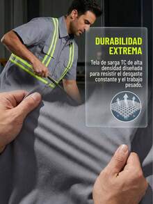 Camisa de Gabardina Gris Oscuro con Detalles Reflectantes - Gris Oscuro - Ver 11