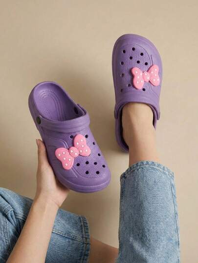 Sandalias estilo zuecos tipo básico. con moño, Sandalias con correa para mujer con suela antiderrapante ,para calle suave y cómoda para playa