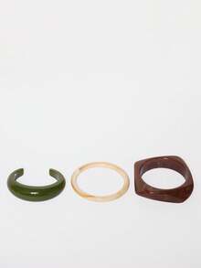 MUSERA 抽象造型多色3件套手镯，春夏海滩节日度假可爱日常款 - 彩色 - 查看 5