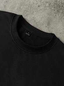 PAVTROS Men's Rhinestone Wing Graphic Round Neck Loose Casual Short Sleeve T-Shirt - Black - View 7