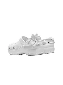Crocs Classic Bouquet Platform Women's Clogs White 2112921NK - White - View 3