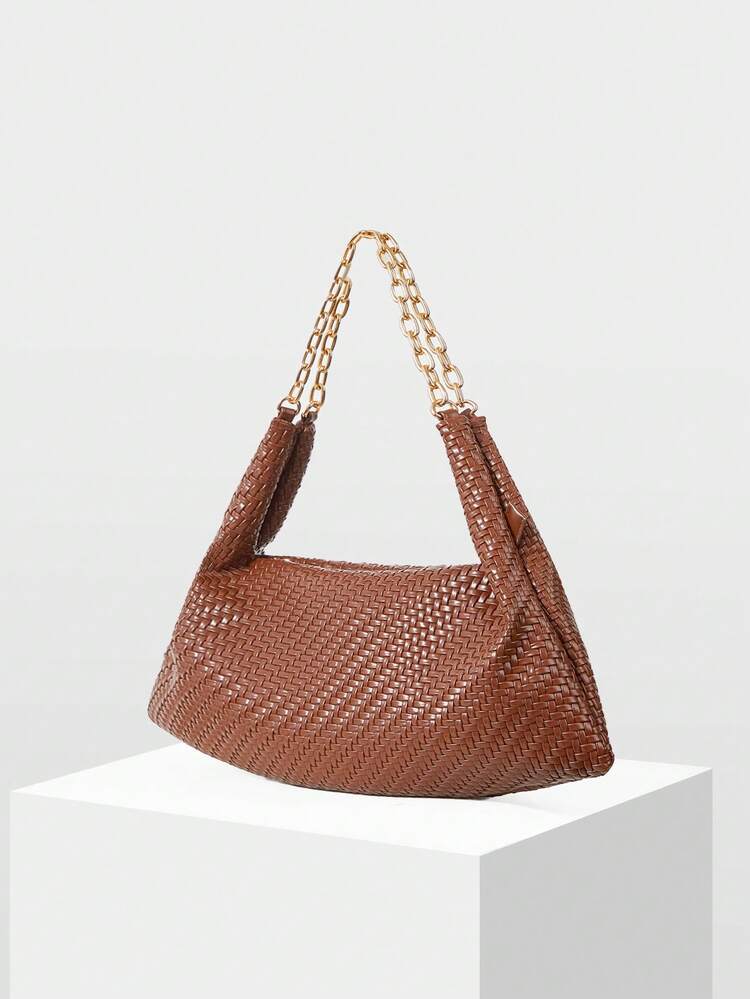 WOMEN'S SHOULDER BAG, EXQUISITE CHAIN, RETRO EMBOSSED PU SHOULDER BAG.