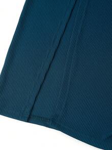 Ellevyn Low Neck Ruched Fitted Elegant Dress - Blue - View 4