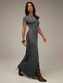 Athîral Women's Casual Striped Dress - Black - View 4