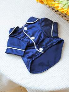 PETSIN 1pc Satin Pet Pajamas, Light Luxury Style Cat And Dog Home Clothes, Soft And Comfortable Pajamas - Multicolor - View 8