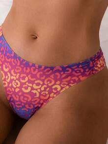 Swim Vcay 2pcs Sexy Leopard Print Push-Up Padded Bikini Set, Women Summer Beachwear Outfits - Multicolor - View 3