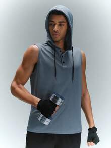 Driftmere 男士條紋束口帽子背心，適用於夏季 - 霧霾藍 - 查看 8