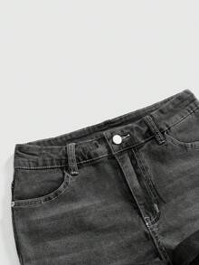 ROMWE Avant Women's Y2K Chic Star Denim Shorts - Grey - View 3