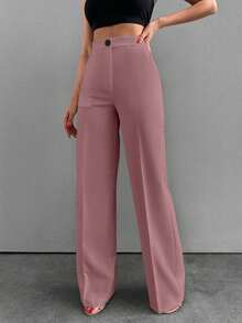 SHEIN Cottnline Beige Basic Pants, Fashionable Suitable For Summer - Pink - View 4