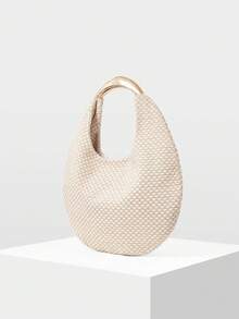 MOTF PREMIUM BOLSO DE MANO PARA DAMAS, ASA CON HERRAJES EXQUISITOS, BOLSO DE HOMBRO CASUAL PARA VACACIONES. - Blanco roto - Ver 3