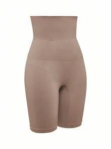 SHAPORA 1件装女士摩卡棕色舒适简约塑身裤 - 摩卡棕 - 查看 4