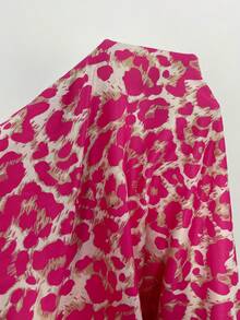 SHEIN VCAY Plus Size Leopard Print Camisole And Slit Skirt 2 Pieces Set - Hot Pink - View 7