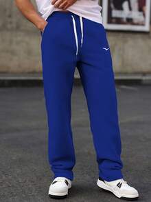 Manfinity CasualCool Men's Eagle Print Drawstring Waist Pocket Casual Sweatpants - Blue - View 4