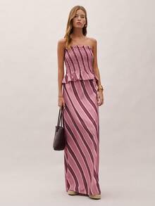 Nöista SMOCK TOP AND LONG SKIRT SET - Pink - View 4