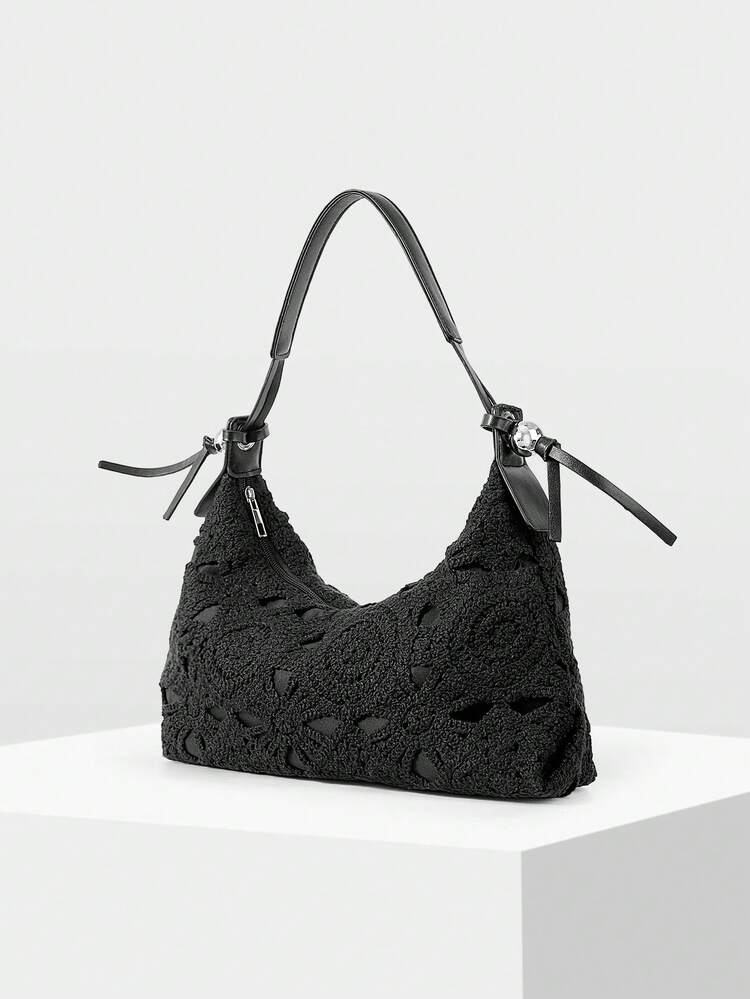 LADIES, WOMEN SHOULDER BAG, FLORAL BAG, BOHO, SUMMER BEACH BAG, TRAVEL ESSENTIAL, CRUISE ESSENTIAL, VACATION OUTFITS WOMEN, CROCHET SET, (RANDOM PATTERN)