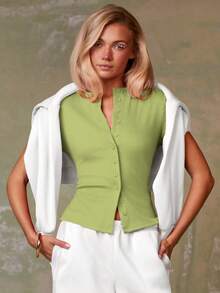 Athîral 女士休闲红色开衫 - 綠色 - 查看 3