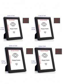 SHEIN Bộ 3 khung ảnh gỗ để bàn và treo tường, kích thước 10x15, 13x18, 15x20, 20x25 inch, thích hợp để trưng bày trên bàn hoặc treo tường, làm quà tặng kỷ niệm. - màu đen - Xem 11
