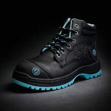 Men's Rock Working Shoes Made Of Leather With Reinforced Helmet And Resistant - negro menta - 查看 4
