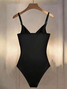 GlowEve 女士时尚休闲垂褶领无袖吊带背心，适合日常穿着 - 黑色 - 查看 2