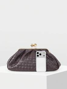 MOTF PREMIUM FASHION CLIP CLUTCH BAG, EXQUISITE PARTY PARTY AND DINNER BAG - coffee color - View 4