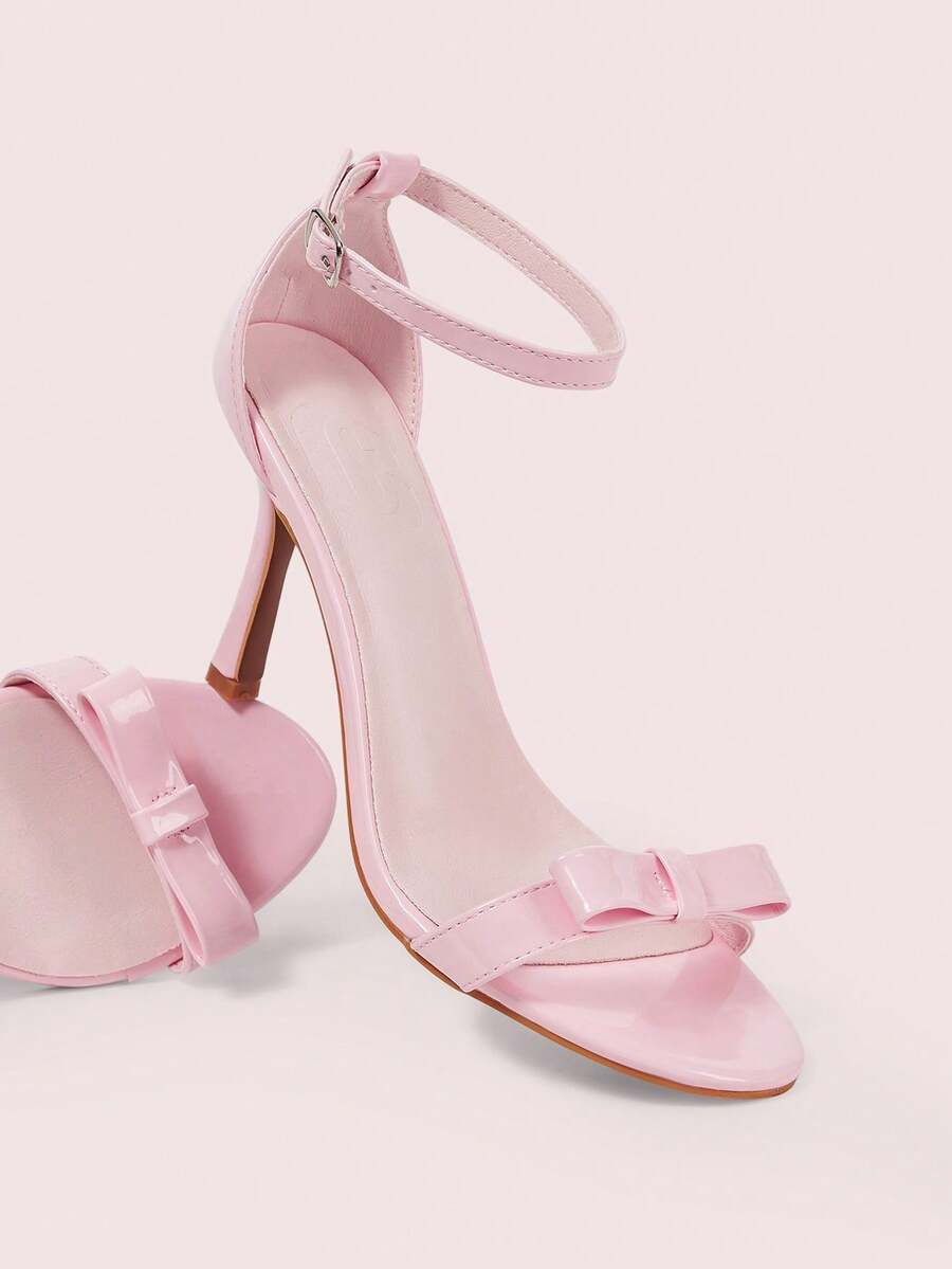 CUCCOO DOLLMOD Women's Bow Decor Buckle Design Fashionable Elegant High Heel Sandals Spring Shoes - Pink - View 1