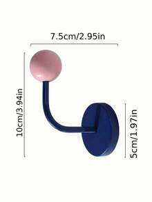 1PC Colorful Creative No Drill Strong Traceless Decorative Magnetic Adhesive Hook For Kitchen Bathroom Entry Door Refrigerator Utility Hooks Home Organization Storage Multi Purpose Removable - Multicolor - View 12