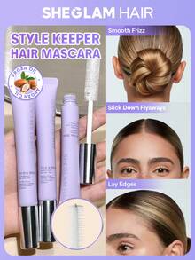 SHEGLAM HAIR On The Glow Style Keeper 睫毛膏、防毛躁飛散發棒、定型棒，柔軟定型不結塊，無粘性殘留，易於沖洗，防汗配方，持久耐用，適合工作、外出和休閒時使用，可有效防止飛散的頭髮和嬰兒毛髮 生日 禮物 假期 粉紅色的 氛圍 化妝品 旅行 學校 節慶 玫瑰 展示 女孩 魅力 護髮 母親節 想要 時尚 銳舞派對 - 無色 - 查看 2