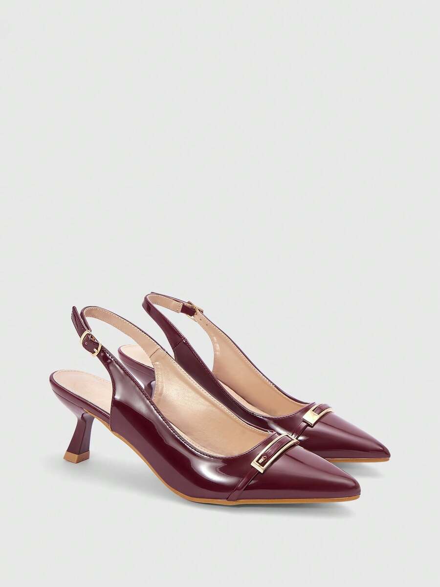 CUCCOO BIZCHIC Women's High Heel Pumps, Elegant High Heel Shoes For Office And Commuting - Burgundy - View 1