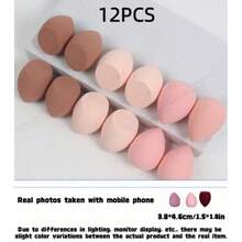 3/6/9/12pcs Water-Absorbent Makeup Sponges, Water-Absorbent Polyurethane Makeup Sponges - Suitable For Liquid, Cream, And Powder Foundations - Available In Multiple Colors - Multicolor - View 11