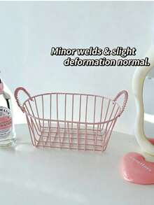 Joivida 1 Giỏ để bàn mini kiểu INS, Giỏ đựng đồ nghệ thuật bằng sắt màu Dopamine, Hộp đựng trang sức & Vật trang trí chụp ảnh - Nhiều màu - Xem 18