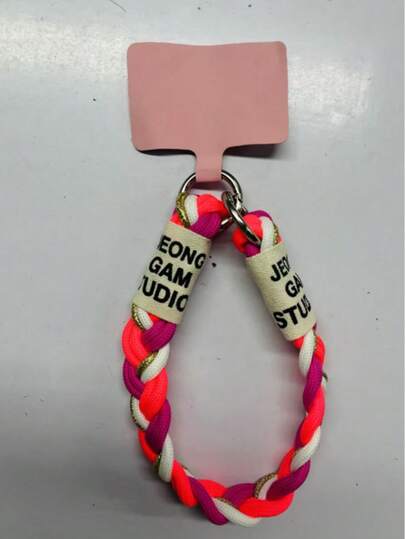 1pc Multi-Function Dual Ring Phone Lanyard, Handmade Braided Colorful String Wrist Strap With Key Chain, Phone Case Strap, Cup Holder, Fashion Accessories