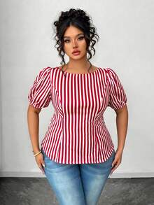 Elenzga Camisa informal de talla grande con diseño de lazo único en la espalda - Multicolor - Ver 5