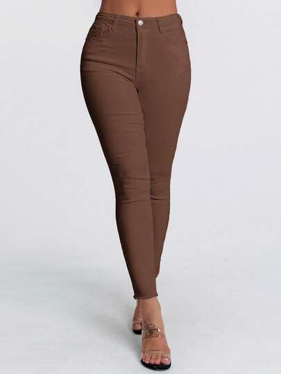 EMERY ROSE Plus Size Women High Waist Skinny Casual Versatile Jeans