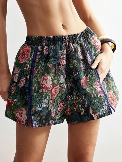 Bohemela Women's Casual Jacquard Weave Loose Shorts