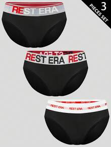 3pcs Women's Fashionable Letter Print Panties Set - Multicolor - View 4