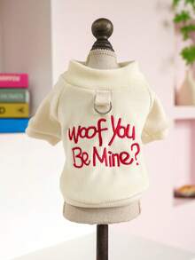 PETSIN 1pc Cat/Dog Universal Clothing, Embroidered Pet Spring Clothing, Casual And Comfortable Pullover - White - View 5