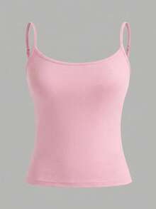 SHEIN EZwear 3pcs/Set Women's Spaghetti Strap Cropped Tight Camisole, Suitable For Summer, Pink, Yellow, White Undershirts For Women Camisole Tops For Women 3 Pack Tops Pastel Tops Cami Tops,Summer Top - Multicolor - View 8