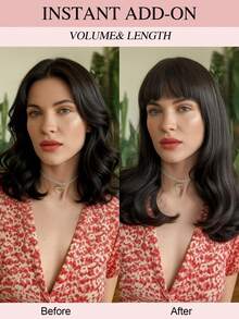 Clip In Bangs Real Human Hair Bangs Hair Clip Fringe With Temples Hairpieces For Women Natural Looking Fake Bangs For Daily Wear Human Hair Wispy Bangs Clip In Hair Extensions (Natural Black Color) - SNatural - View 5