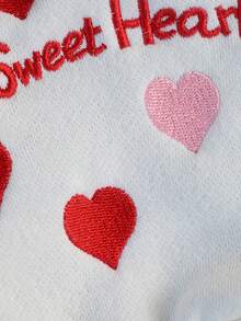 PETSIN 1pc "Sweet Heart" Heart Pattern Embroidered Pet Hoodie With Traction D-Ring Spring And Autumn Comfortable Cat And Dog Coat - White - View 9