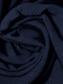 EMERY ROSE Casual Minimalist Navy Blue Polka Dot Plus Size Shirt, Suitable For Summer - Navy Blue - View 7