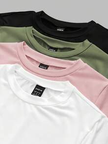 GlowEve Ladies' Solid Color Round Neck Short Sleeve Bodysuit For Daily Wear, Spring And Summer - Multicolor - View 5