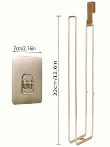 2 PIEZAS/SET Estante para rollos de papel sin perforación, estante de almacenamiento para baño, estante de almacenamiento de pared para cocina, estante colgante para papel higiénico - Dorado - Ver 3