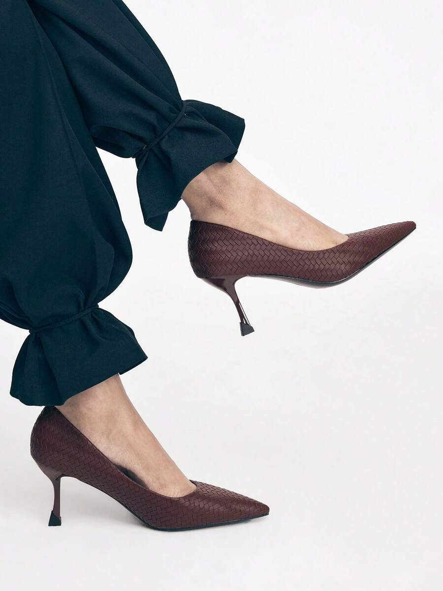 Mnmlis Women Pumps - Burgundy - View 1