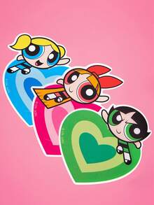 THE POWERPUFF GIRLS X SHEIN 60个可爱卡通人物图案棒棒糖装饰卡片，生日派对家庭节日派对装饰用品，生日礼物糖果装饰用品，派对礼物 - 彩色 - 查看 4