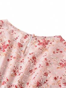 Ellevyn 印花收腰连衣裙，浪漫度假装 - 藕粉色 - 查看 4