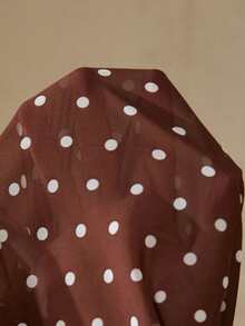 Aveloria Rosie French Retro Elegant Graceful Women Minimalist Versatile Daily Wear Chiffon Contrast Polka Dot Bow Tie Ribbon Flare Sleeve Waist Cinched Flowy Dress - Multicolor - View 7